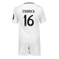 Echipament fotbal Real Madrid Endrick #16 Tricou Acasa 2024-25 pentru copii maneca scurta (+ Pantaloni scurti)